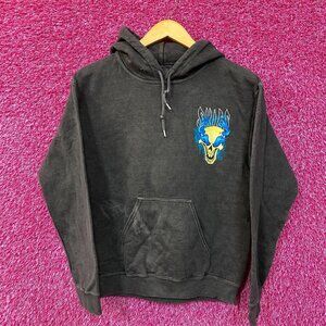 Little Skies Flaming Skull Emo Rap Hoodie Small